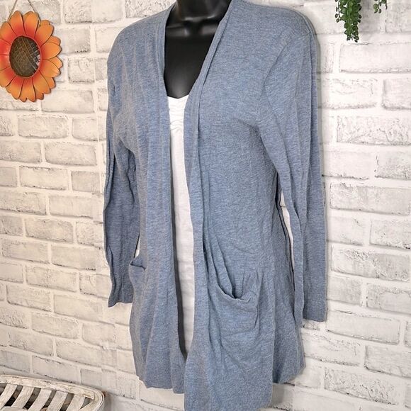 Madewell Ryder Heather Blue Cardigan Top Shirt Sweater Oversized Small - Picture 1 of 7
